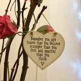 Thick Heart Plaque 10cm - Remember You Are Braver 9811