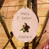 Easter Egg Plaque 10cm with Bunny Cutout 9813