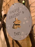 Easter Egg Plaque 10cm with Bunny Cutout 9813