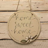 Round Plq with Daisy Flower - Home Sweet Home 9821