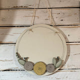 Personalised Round Plq with Round Flowers - Mustard 9822