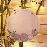 Personalised Round Plq with Round Flowers - Pastel 9823