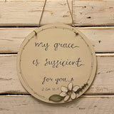 Personalised Round Plq with Daisy Flower 9820