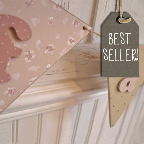 Handmade Wooden Bunting - Pinks 9863