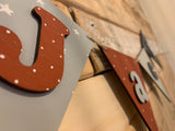 Handmade Wooden Bunting - Blues 9864