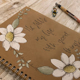 Handmade Notebook with Daisy Wreath - Good Things 9888