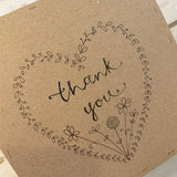 Handmade Heart Wreath Card - Thank You 9921