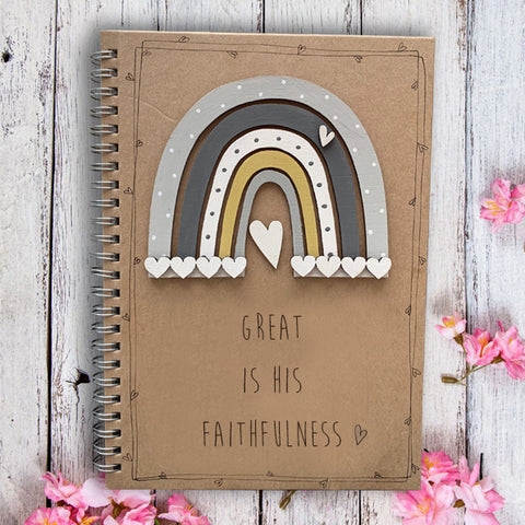 Handmade Rainbow Notebook - Great is His Faithfulness 9961