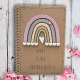 Handmade Rainbow Notebook - Great is His Faithfulness 9961