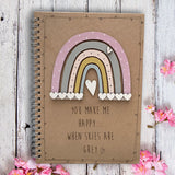 Handmade Rainbow Notebook - You Make me Happy 9969
