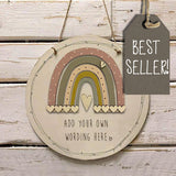 Handmade Rainbow Round Sign - Personalised 9970