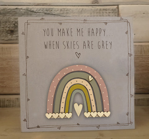 Handmade Rainbow Greetings Card - You Make me Happy 9977