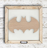Handmade Lg Framed Superhero Sign - Batman 9983