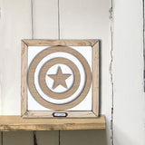 Handmade Lg Framed Superhero Sign - Captain America 9984