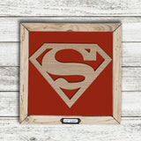 Handmade Lg Framed Superhero Sign - Superman 9985