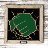 Handmade Lg Framed Superhero Sign - Hulk 9986