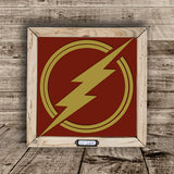 Handmade Lg Framed Superhero Sign - Flash 9988