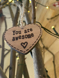 Handmade Little Sentiment Heart - You are Awesome 9997