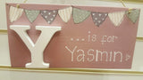 Personalised Wooden Letter Plaque - Girl 4810