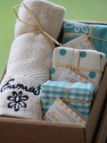 Emma's Soaps Gift Set - Original Shea Butter Soaps & Flannel 11950