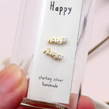 Message in a Bottle Earrings - Be Happy 13741