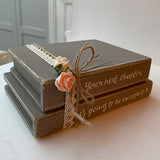 Wooden Stack of Books Lg with Lace - Next Chapter 12667