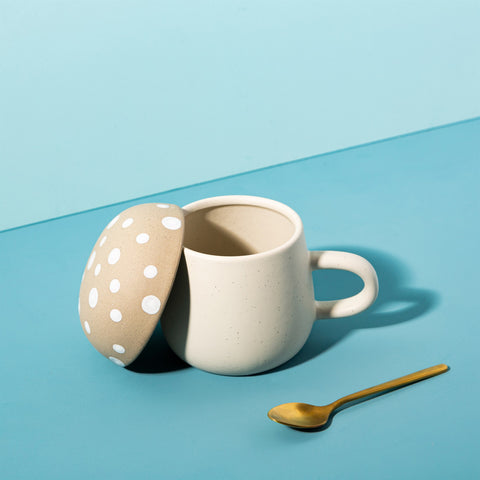 Mushroom Mug with Lid - Cream 12647
