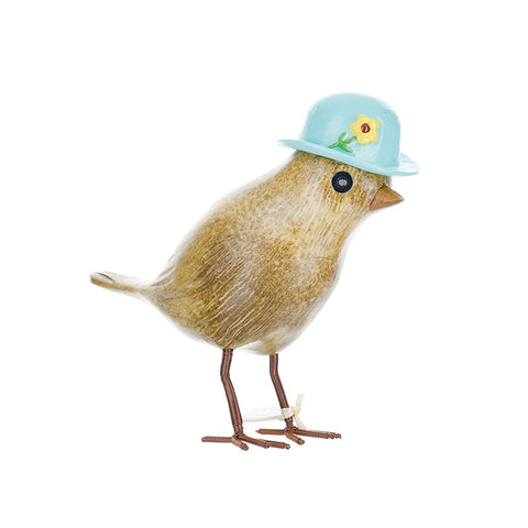 DCUK Garden Bird in Hat in Bird Box - Lt Blue Bonnet 12412