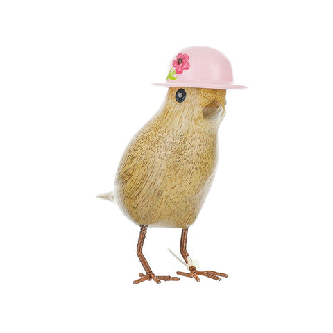 DCUK Garden Bird in Hat in Bird Box - Lt Pink Bonnet 12478