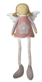 Sitting Pink Angel Doll with Flower Dress 8885