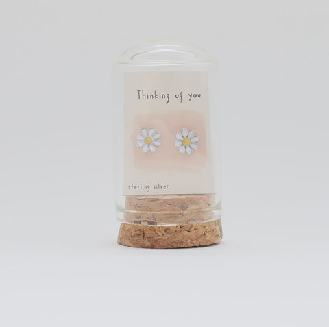 Mini Clocke Bottle Earrings - Thinking of You / Daisy 13746
