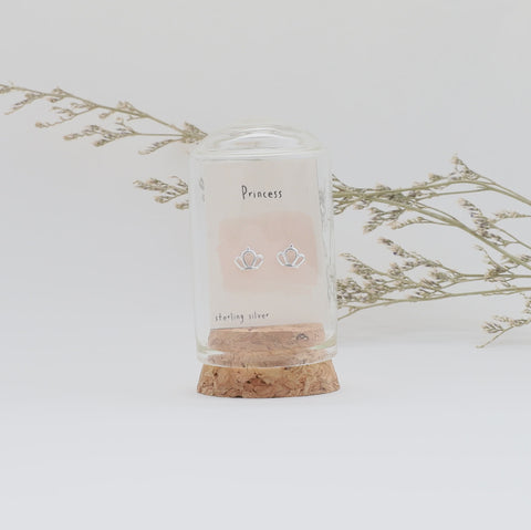 Mini Clocke Bottle Earrings - Princess / Crown 13748