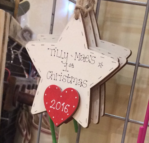 Personalised Star with Heart 4038