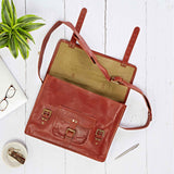 Paper High Large Brown Leather Satchel 13186