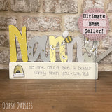 Personalised Nanny Block - Bees & Daisies 13677