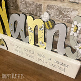 Personalised Nanny Block - Bees & Daisies 13677