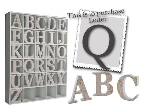 Wooden Grey Letter Q 3489