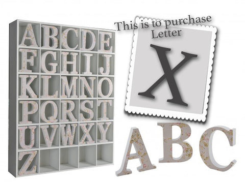 Wooden Grey Letter X 3496