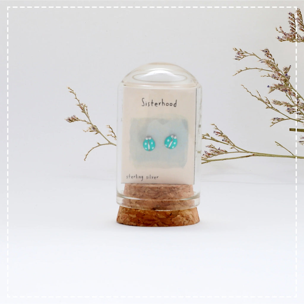 Mini Clocke Bottle Earrings - Sisterhood / Ladybird 13743