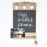 Chalkboard with 3 Wooden Hearts 13763