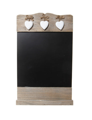 Chalkboard with 3 Wooden Hearts 13763