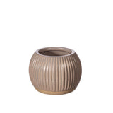 Grooved Planter Small Grey - Round 12633