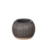 Grooved Planter Small Black - Round 12636