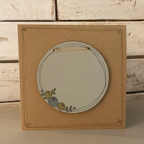 Personalised Round Roses Plaque & Card Set 9944