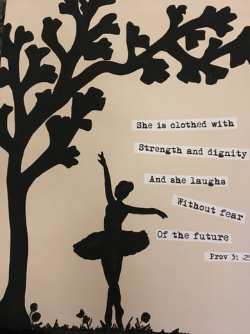 Silhouette with Tree in Md Frame - Ballerina 5512