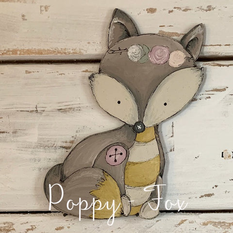 Personalised Animal Range - Poppy Fox Lg Plaque 9678