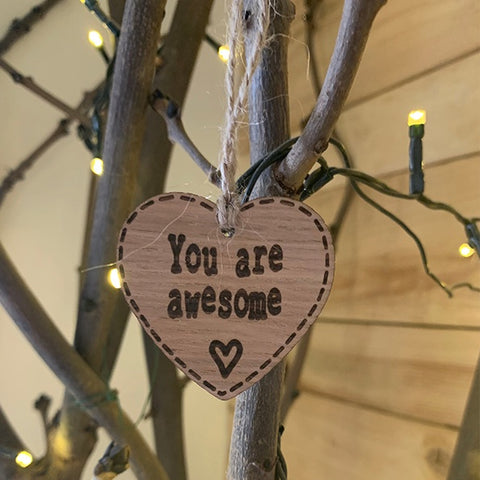 Handmade Little Sentiment Heart - You are Awesome 9997
