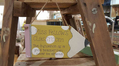 Personalised Pencil Plaque - Yellow 6281