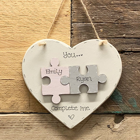 Personalised 6" Heart with 2 Jigsaw Pieces 9581