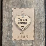 Handmade Little Sentiment Heart & Card - Awesome 10003